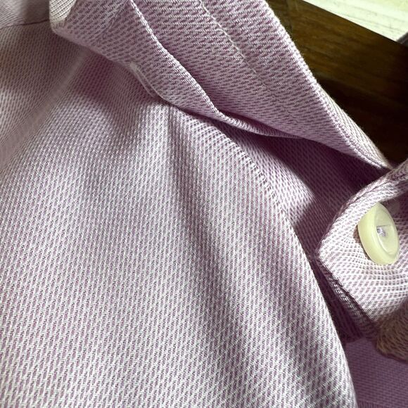 ETON Mens Pink Casual Preppy Button Down Slim Shirt Size 43 17 Cotton - Picture 8 of 12